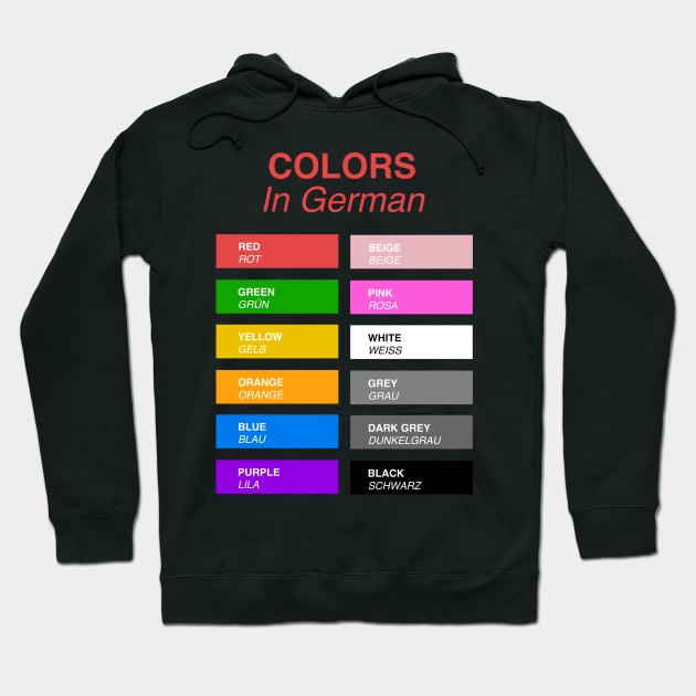 Colors in German Hoodie by Hidden Verb